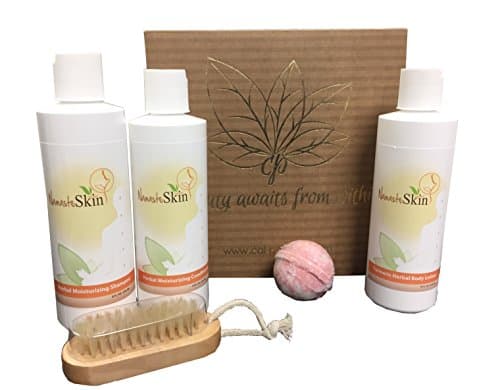 Special Home Spa Gift Set with Herbal Moisturizing Shampoo & Conditioner, Turmeric Body Lotion, Bath Bomb, Scrub Brush – Wholesale "Thank-You" gift for Friends, Co-Workers, Holidays, Diwali