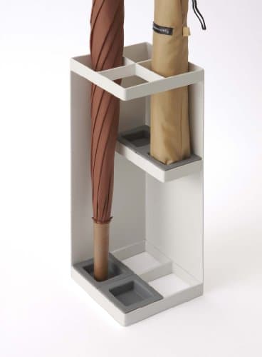 "Smart" White Metal Umbrella Stand, Accommodates 4 Umbrellas