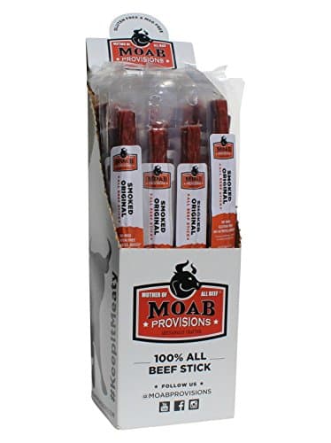 100% Original All Beef Beef Sticks- Gluten Free, MSG Free, Nitrite Free, Red 3 Free-MOAB Provisions, 24/1oz Case