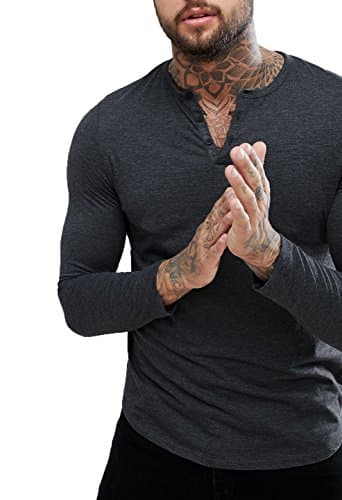 Helliot Full Sleeve Helnley Tshirt for Mens -Black Anthra Melange Colour - Regular fit tee