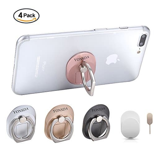 Cell Phone Ring Stand Holder,4 Pack 360 Degree Rotation Universal Phone Finger Ring Grip Kickstand for iPhone X 8Plus 8 7Plus 7 6Plus 6 5S 5,Samsung Galaxy,HTC,Huawei and More (4 Colors)