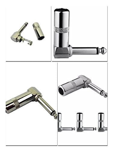 90 Degree right angle 6.35mm 1/4" male Mono TS phone jack plug audio adapter