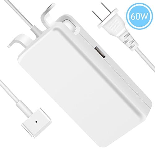 60W/T-Tip Magsafe Macbook Pro Charger Replacement Laptop AC Power Adapter/Supply Magnetic Connector for Macbook Pro 13-inch (Models after 2012) with Extra USB for Charging Cellphones