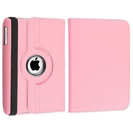 SK MICRO® Apple Black PU Leather Wallet Flip Case Cover for The New iPad 2, 3,4 360 Degree Rotation Full Sleep Wake Function (Light Pink)