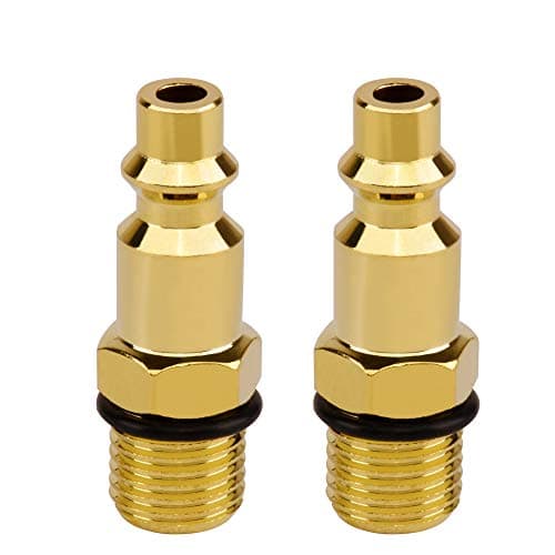 astarye 1/4-Inch Industrial Type D male Thread Stainless Steel Quick Coupler Plugs Set 2 Pack