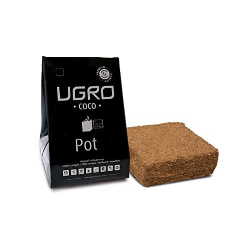 UGRO Coconut Coir Brick Peat with Flexible Growing Bag Holding a 500 Gram Block Of Dehydrated Organic Coco Poting Soil 4L POT