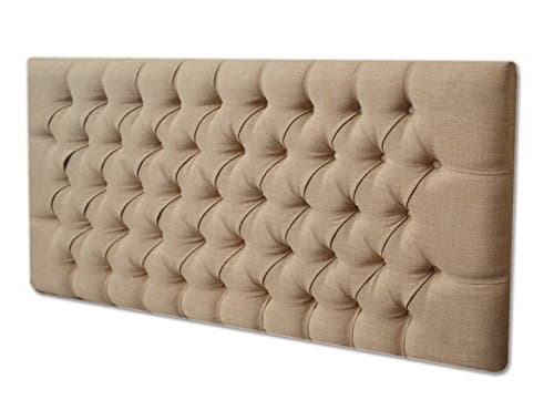 2FT6,3FT,4FT,4FT6,5FT DESIGNER NEW STYLE FABRIC MATCHING BUTTONS HEADBOARD (4FT SMALL DOUBLE, CREAM CHENILLE) by TIH BEDS