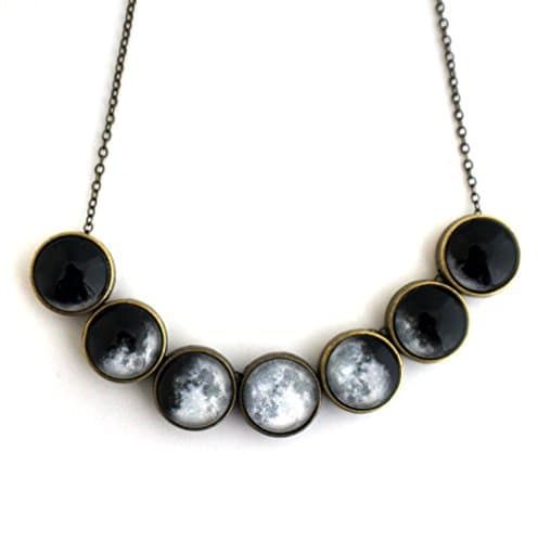 Moon Phase Necklace (Antique Bronze Tone)