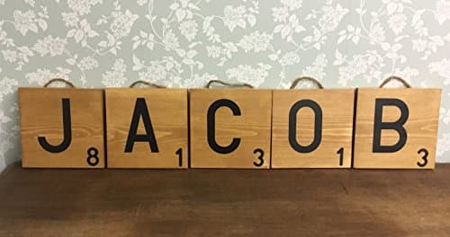 Large solid Wooden scrabble letters tiles- wall tiles- wall art