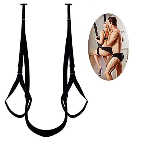 Black Cushioned Card Door Hanging Door Binding Bundle Swing Restraint with Portable Mobile Alternative Toys, Adjustable Shoulder Strap and Seat for Couple Games, Can Withstand 600 Pounds