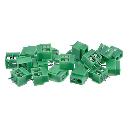 PCB Mount Screw Terminal Block Connector, 100 Pack (2 Pole 5 mm Pitch, 10A 300V)