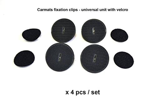 Carmats Universal Fixation Clips 4 pcs set fit all makes and models Floor Mat Fasteners with Screw Thread and Special Plate Holder Fitting Clips Lock for Rubber Carpeted Leather Carmats