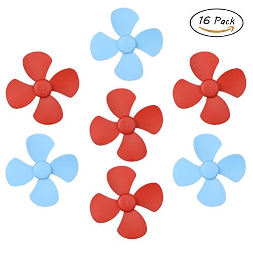 Topoox 16 Pcs Micro DC Motor 2mm Plastic Shaft Propeller with 4 Vanes Fan Shape for Model Ship Boat Fan Aircraft