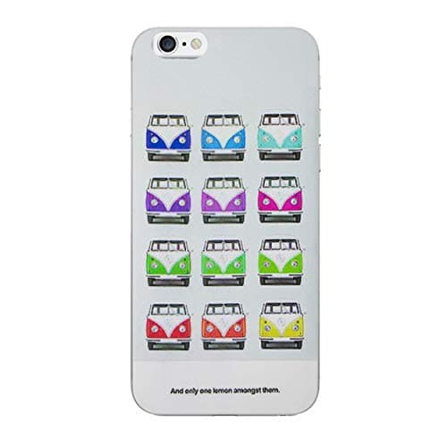 EJC Avenue Silicone iPhone 6 / 6s (4.7") Phone Case Gel TPU Cover/Screen Protector + Cloth/VW Camper Multiple Vans