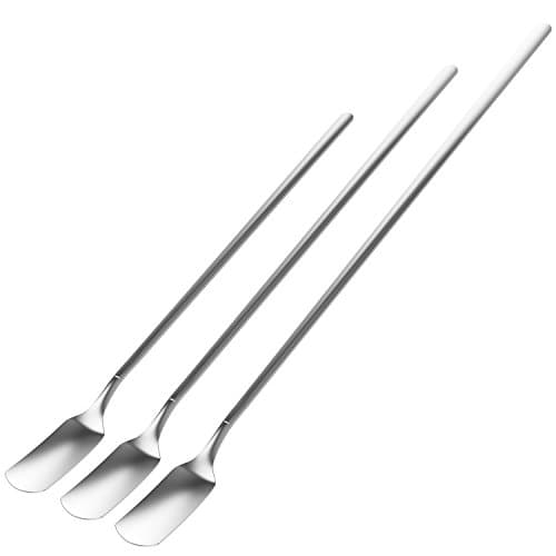 Long Handle Coffee Iced Tea Stainless Steel Mixing Spoon, Fruit Juice drinks Ice Cream, Soup, Cocktail Stirring table Spoons, for Bar, Home, Restaurant, Party, Set of 3 Packs