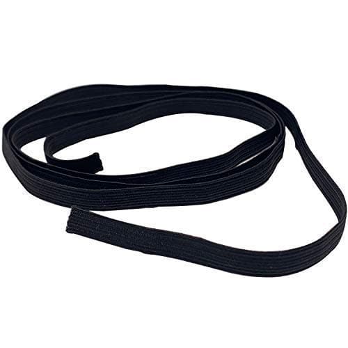 Weddecor Black Elastic Sewing Thread 5mm Smooth Finish for Knitting, Crafts and Handicraft Accessories, Rims and Clothes Manufacturing, 1 Meters