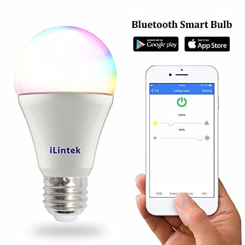 Bluetooth Smart Light Bulb, 9W (60W Equivalent) A19, LED RGBW Color Changing Light, White Dimmable & Multicolor, App Group Smartphone Controlled, Great for Home, Partys, NightClub - No Hub Needed