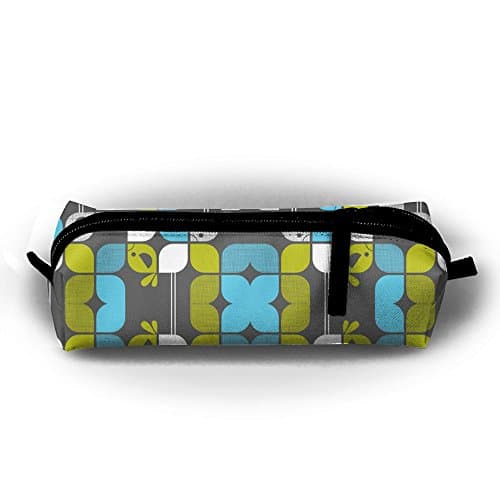 Mod Birds Pen Bag Makeup Pouch Zipper Box Office Organizer Bag Pencil Case