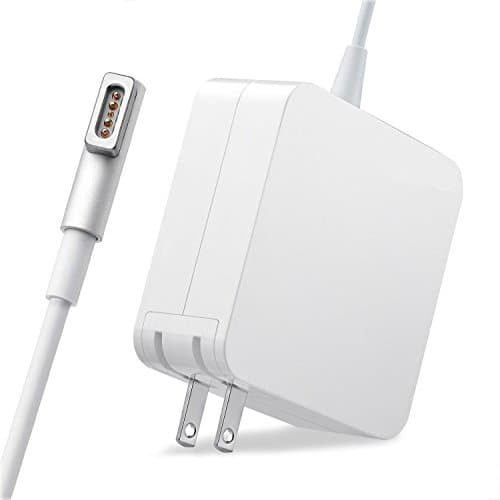 CrazyCow Macbook Pro Charger,Replacement 85W Magsafe Power Adapter For Apple Macbook Pro 15-inch and 17-inch,White,L-Shape Magnetic Connector 18.5V 4.6A