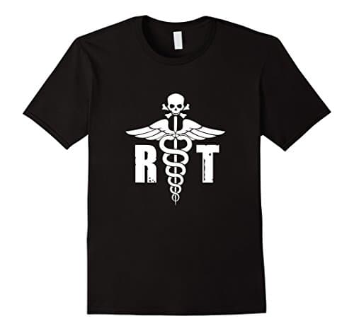 Men's Radiology Tech RT Skull, Rad Tech Caduceus Funny T-Shirt XL Black