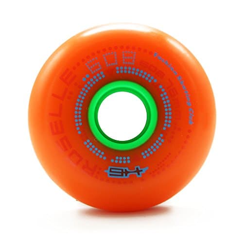 Free Street Roselle 90A Inline Roller Skate Replacment Wheels 80mm - 8 Pack Orange With Free Bearings,Axles And A Wrench