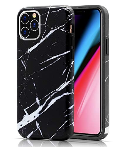 iPhone 11 Pro Max Case, BAISRKE Marble Design Slim Flexible Soft Silicone Bumper Shockproof Gel TPU Rubber Glossy Skin Cover Phone Case for iPhone 11 Pro Max 6.5 inch 6.5 inch - Black