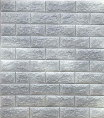 Ufixit DIY Self Adhesive PE Foam Brick Wall Sheet/Panel/Sticker -10 Sheets (Each Sheet is 71 cm x 77cm x 1 cm) Covers 58.4 sq.ft (Two Tone Grey)