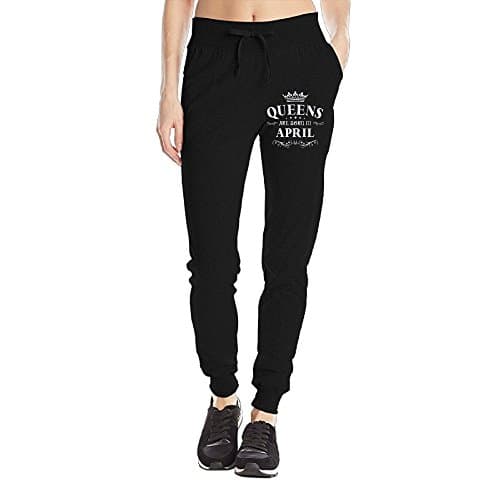 TeeStars - Birthday Gift For Women's Athletic Training Sweat Track Active Yoga Lounge Workout Fleece Warm Sweat Pants With Pockets Black L