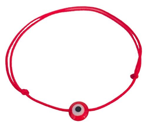 RED Glass Evil Eye Of Protection Red String Good Luck Bracelet, Adjustable by The Artsy Nomad; Unisex