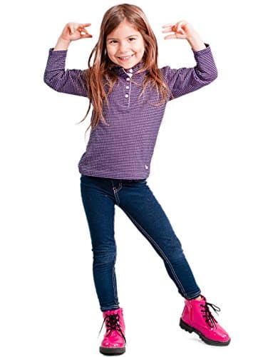 Dakomoda Girl's Pima Cotton Jacquard Pique Polo 6T