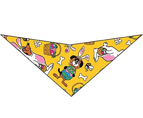 Easter Bunny Triangle Dog Bandana (Large Dog 29")