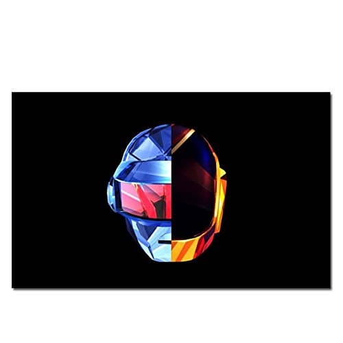Box Prints Daft Punk poster music print black white framed wall art picture