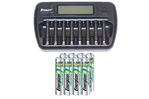 8 Bay AA/AAA LCD Battery Charger + 8 AAA 800 mAh Energizer Rechargeable Batteries