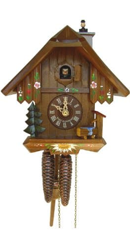 Anton SchneiderCuckoo Clock Black Forest house with moving chimney sweep
