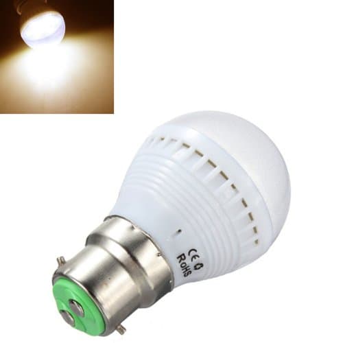 B22 2.5W Warm White 7 SMD 5050 LED Light Bulb Lamp 110-240V.