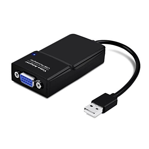 YQZH-US-003 USB 2.0 to VGA Converter - External Video Graphics Card for PC (1080p, Black)