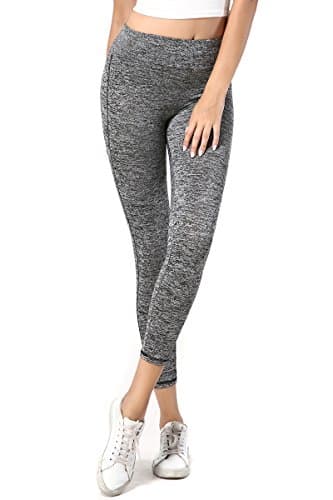 Premium Women's Ultra Soft Comouflage Flex High Waist Basic Leggings, Full Length Sports Running Tights Long Capri Workout Foldover Yoga Pants Plus Size & Petite For Women (M, Grey)