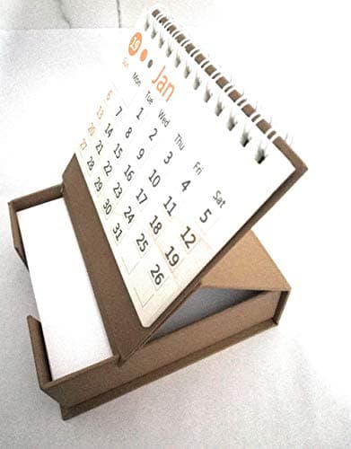 Vrindavan Shopi New Table Calender with 365 Slip Rack -Brown