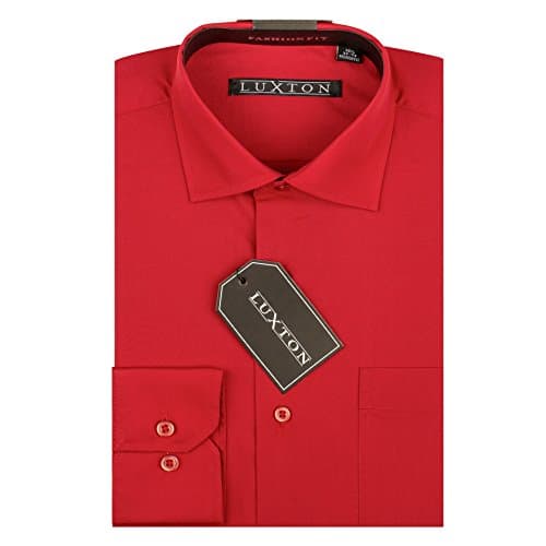 Luxton Men’s Regular Fit Long Sleeve Cotton Poly Dress Shirt – Available in More Colors