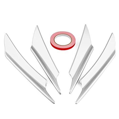 Ruien 4 PCS Silver Plastic Car Front Bumper Canard Splitter Canards Exterior