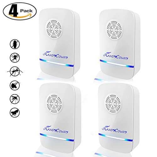 Pest Repeller Plug In, Pest Reject, MANDYCOWRY Home Pest Control Repellent Plug In Electronic Nontoxic Insects & Rodeents Reject for Mosquito, Mouse, Cockroaches ,Rats,Bug, Spider, Ant, Flies (4 Pack)