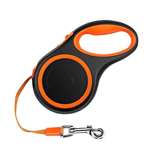 Skyline_Supply Retractable Dog Leash, 16ft Dog Walking Leash, Suitable For Dogs Weighing 110 Pounds or Less, Without Tangle, One-Button Latch, ABS+ Reflective Nylon Rope (Orange)
