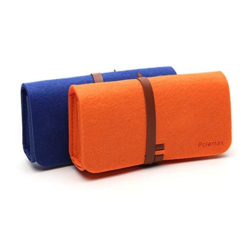 Felt Eyeglass Case, 2 Pack Ultra Light Roll Up Sunglasses Pouch for Small Medium Large Sized Glasses Pencil Storage Bag