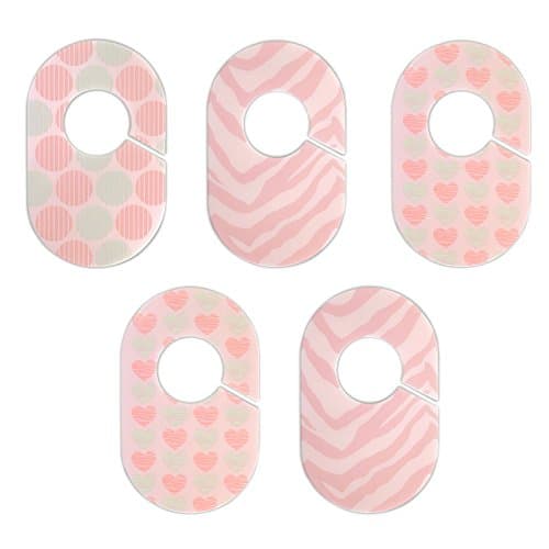 Little Haven Pink and Grey Nursery Closet Organizer (Pack of 5)
