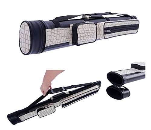 Pool Cue Case Portable Carry Easy Four Holes High-Grade Leather Long Team Use Tough Roomy Zipped Pocket Accessories Sport Indoor Outdoor Billiards Cue Sticks Leisure 1/2 4 Holes 2X2 Hard Tube