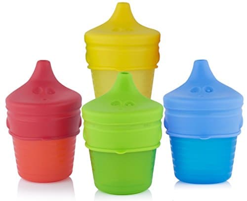 Silicone Sippy Cup Lids (4 Pack) | Baby Cup Lids, Make Any Cup A Spill Proof Sippy Cup, 100% BPA Free | Suitable For Toddlers and Babies (penguin style)