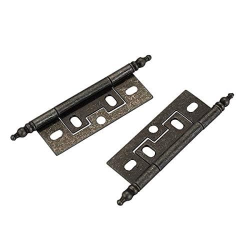 1" x 2-1/2" Non-Mortise Cabinet Hinges, Silver (Pair)