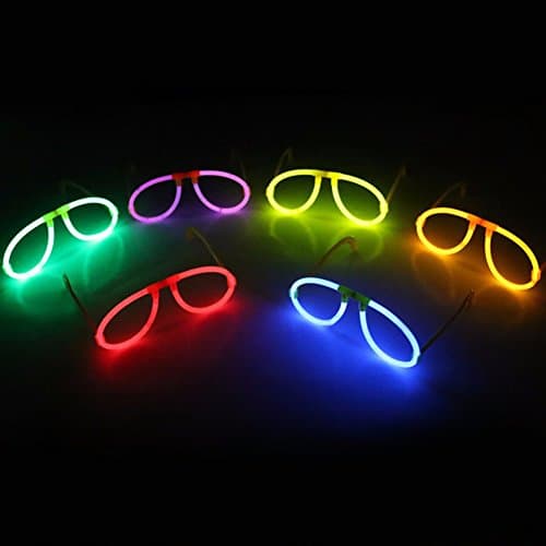 TK Eletronics Neon luminous Glow Sticks Oval Skull Heart Eyeglasses Headband Wedding Party Concert Club(6pcs)