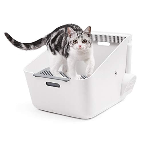 Jlxl Pet Cat Litter Box Tray Automatic Deodorant Top Entry Cat Toilet Training System Easy Clean Filter Innovative White Pan Waterproof