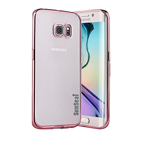 Galaxy S7 Edge Case, Sunseai Ultra Thin Clear Crystal Plating Electroplating TPU Soft Mobile Phone Case For Samsung Galaxy S7 Edge (Rose Gold)